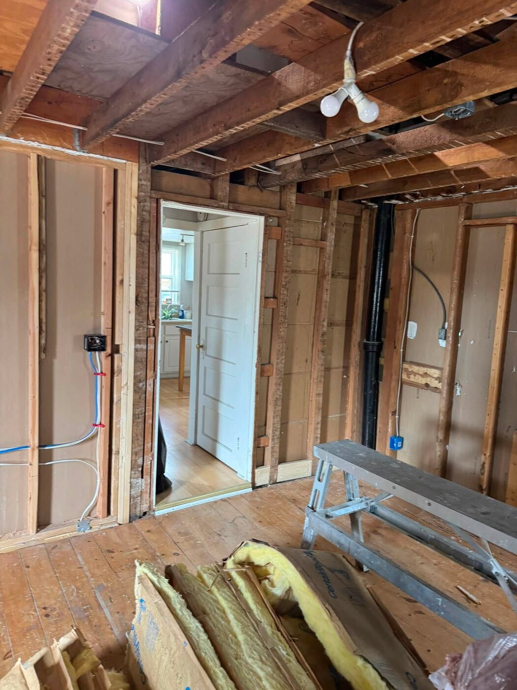 Remodel wiring with new framing